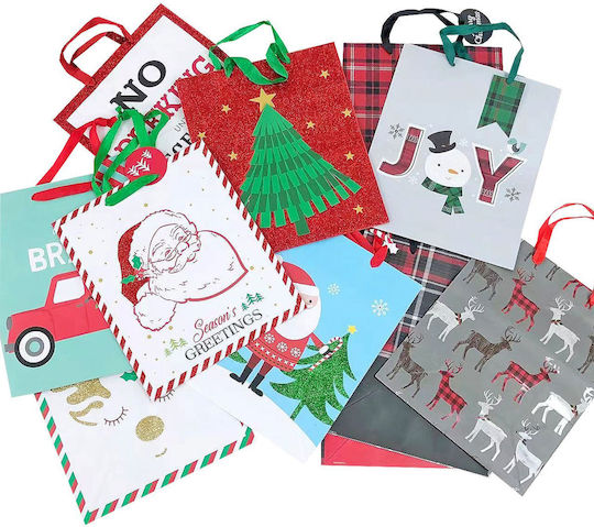 XMASfest Χάρτινη Χριστουγεννιάτικη Τσάντα για Δώρο 20.5x12.5x30.5εκ. (Διάφορα Σχέδια/Χρώματα)