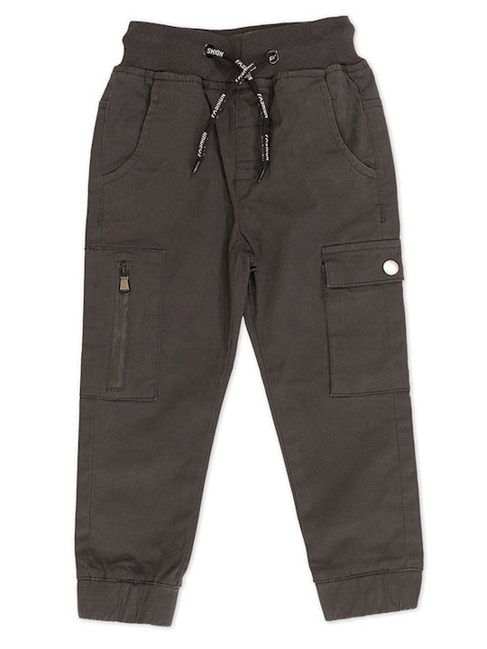 New College Kids Fabric Cargo Trousers Gray