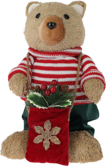 JK Home Decoration Weihnachtliche Kunststoff Figur Bär Höhe 28cm (Μiverse Designs)