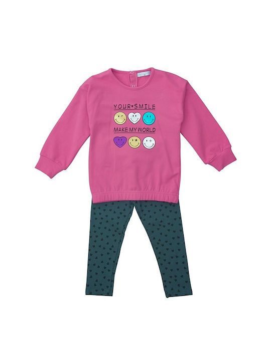 Funky Kids Set with Leggings Winter 2pcs Pink