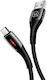 Usams US-SJ346 Geflochten / LED USB 2.0 auf Micro-USB-Kabel Schwarz 1.2m (SJ346USB01) 1Stück