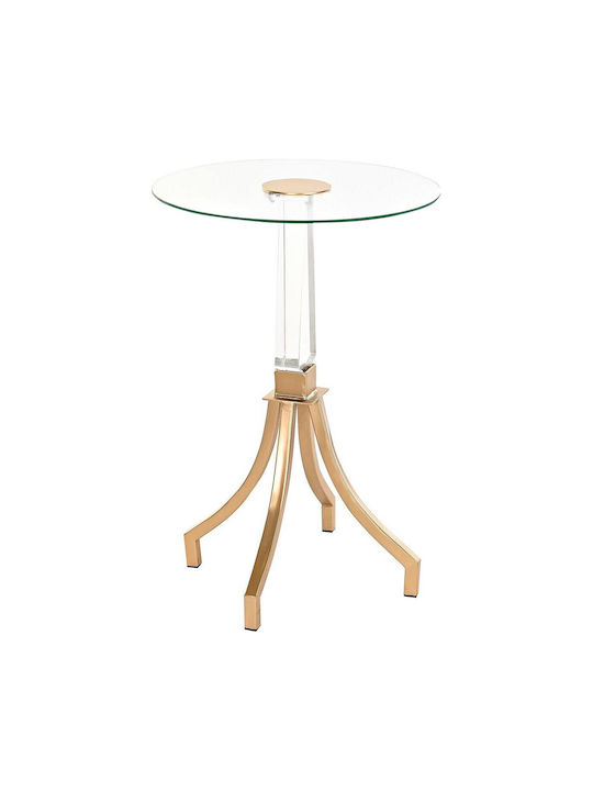 Round Glass Side Table Χρυσό L42xW42xH60cm