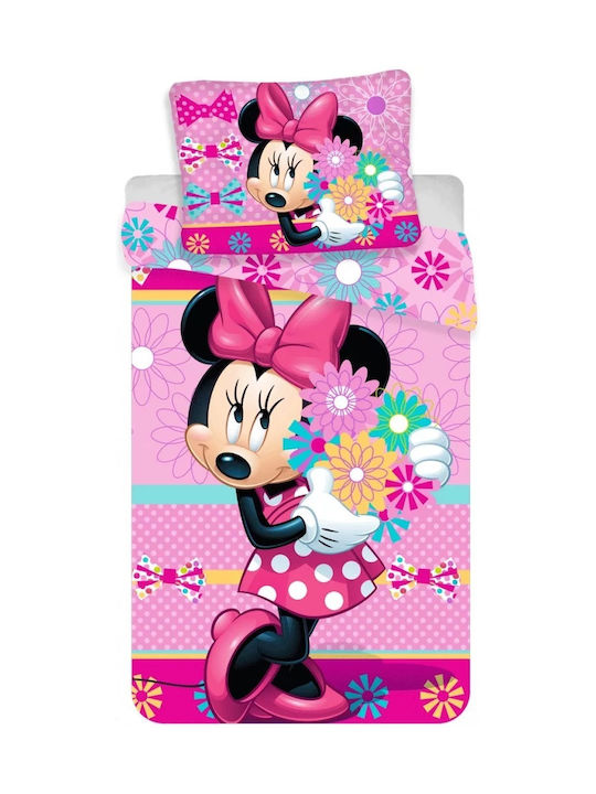Faro Minnie Комплект Детски Плик за Завивка Единичен с Калъфка Памучен Розов 140x200бр