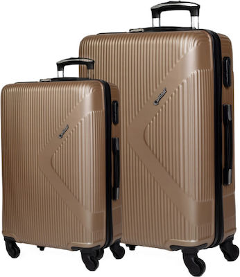 Cardinal 2010 Travel Suitcases Hard Beige with 4 Wheels Set 2pcs 2010/50/60