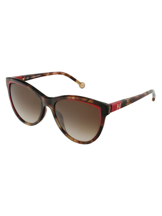 Carolina Herrera Women's Sunglasses with Brown Acetate Frame and Brown Gradient Lenses SHE868V 09A7