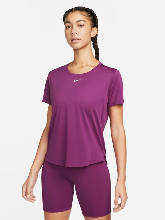 Nike One Damen Sport T-Shirt Dri-Fit Lila