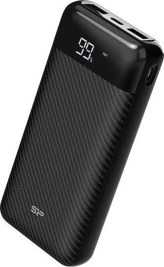 Silicon Power GS28 Power Bank 20000mAh με 2 Θύρες USB-A Μαύρο