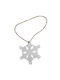 Hanging Snowflake Ornament Wooden White 7cm