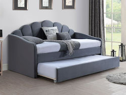 Bella Καναπές Κρεβάτι Μονό Επενδυμένο με Ύφασμα Γκρι για Στρώμα 90x200cm