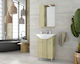 Drop Ritmo 55 Waschtisch mit Waschbecken Glanzlack L51xB30xH80cm Natural Oak