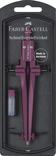 Faber-Castell Stream Compass with Point and Circle Cutter in Case Purple