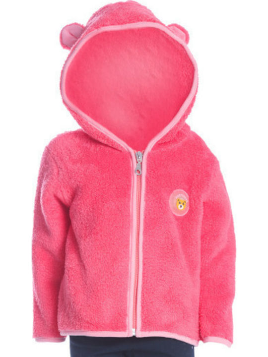 Joyce Kids Cardigan Cotton with Hood Fuchsia
