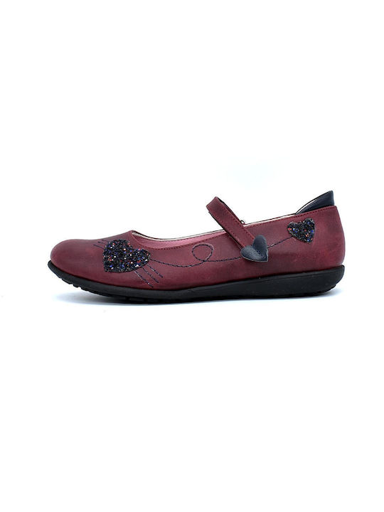 Bibelot Leather Anatomical Ballerinas 3001 Bordeaux Heart