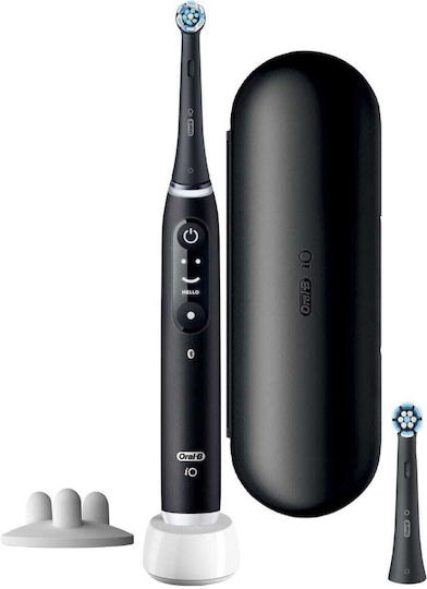 Oral-B iO Series 6s Electric Toothbrush with Timer, Pressure Sensor, and Travel Case Black Lava