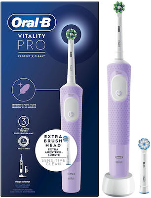 Oral-B Vitality Pro Protect X Clean Periuță de dinți electrică cu cronometru Lilac