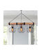 Megapap Marit Pendant Light Black with Rope for Socket E27 50x15x65cm