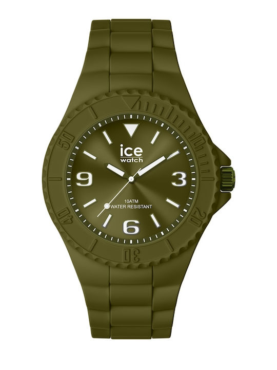 Ice Ανδρικό Ρολόι 40mm Μπαταρίας με Πράσινο Καουτσούκ Λουράκι
