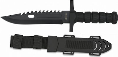 Martinez Albainox Tactical Knife Black Total Length 32.5pcs with Blade made of Steel 19.5pcs Thickness 3.02mm in Sheath