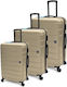 Nuovo Duz Travel Suitcases Hard Gold with 4 Wheels Set 3pcs