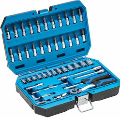 Högert Technik HT1R416 Set Cheie Tubulară Cu Chei Cu Clichet 1/4" 46 Bucăți Högert Technik HT1R416 Set Cheie Tubulară Cu Chei Cu Clichet 1/4" 46 Bucăți
