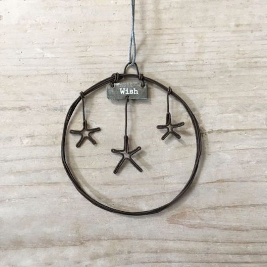 Synchronia Weihnachtsdekoration Metallisch Kranz mit Durchmesser 7cm. Stern,