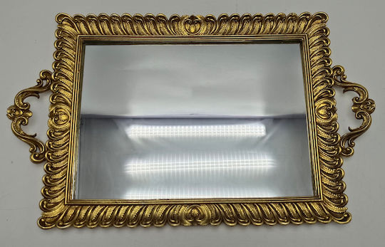 Karvounis Διακοσμητικός Δίσκος Kunststoff Rechteckig mit Spiegel 45x27.5x3cm 1Stück