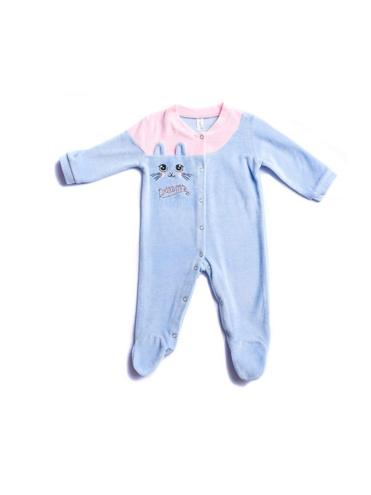 Dreams by Joyce Baby Bodysuit Set Long-Sleeved Velvet Light Blue