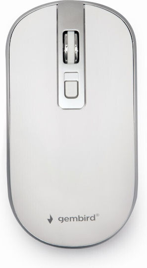 Gembird MUSW-4B-06-WS Ασύρματο Ποντίκι White/Silver