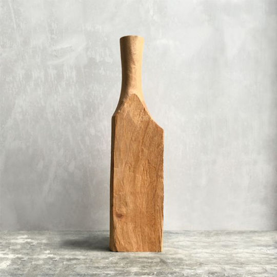 Synchronia Βάζο Ξύλινο Καφέ Φ5xΥ20cm
