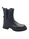 Leder Stiefeletten Damen Schwarz