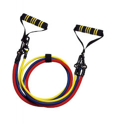 Body Sculpture BB2330 Gymtube Widerstandsbänder mit Griffen Set 3 Stück Mehrfarbig 1.14m