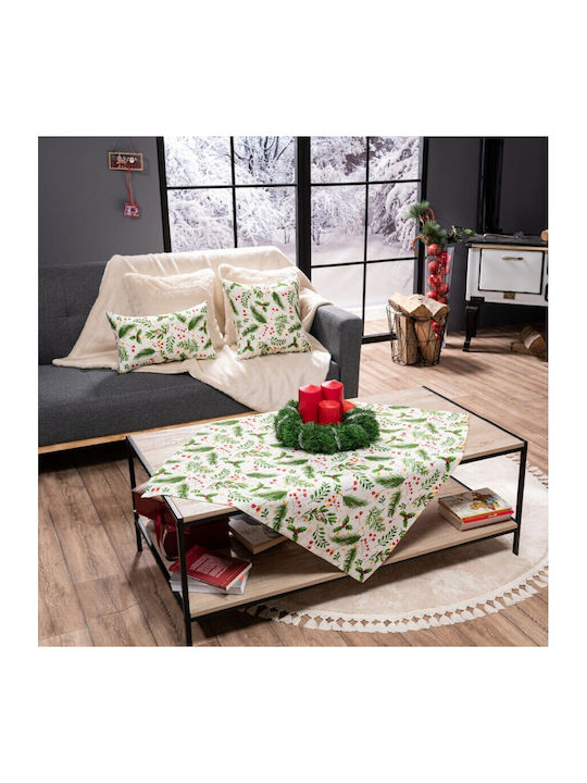 Teoran Mainz Weihnachtlich Tischtuch Stoff Grün L90xB90cm.
