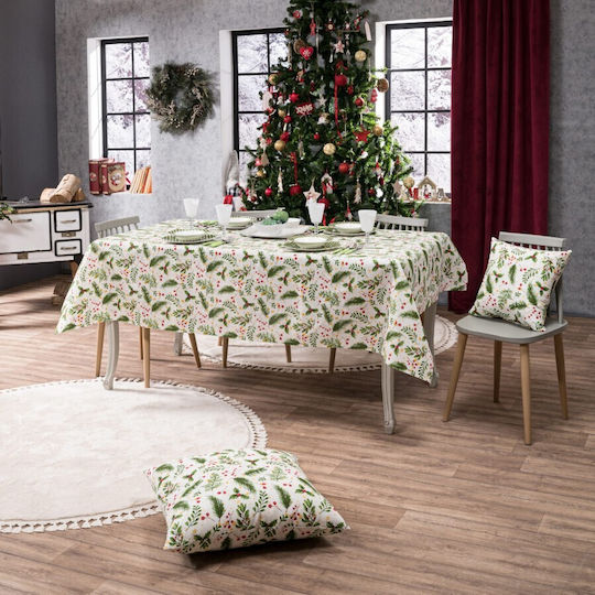 Teoran Weihnachtlich Tischtuch Stoff Grün L220xB135cm.