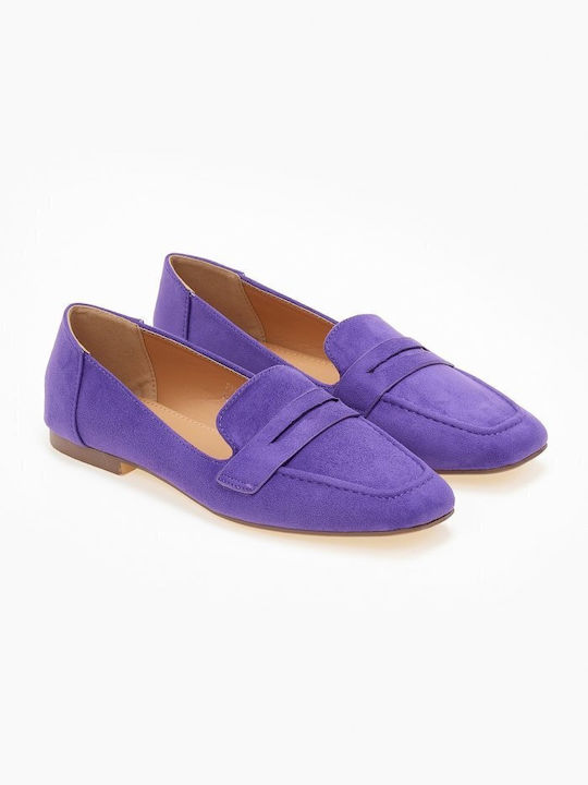 Suede loafers - Μωβ