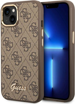 Guess Vintage Gold Logo Plastic Back Cover Brown (iPhone 14 Plus)