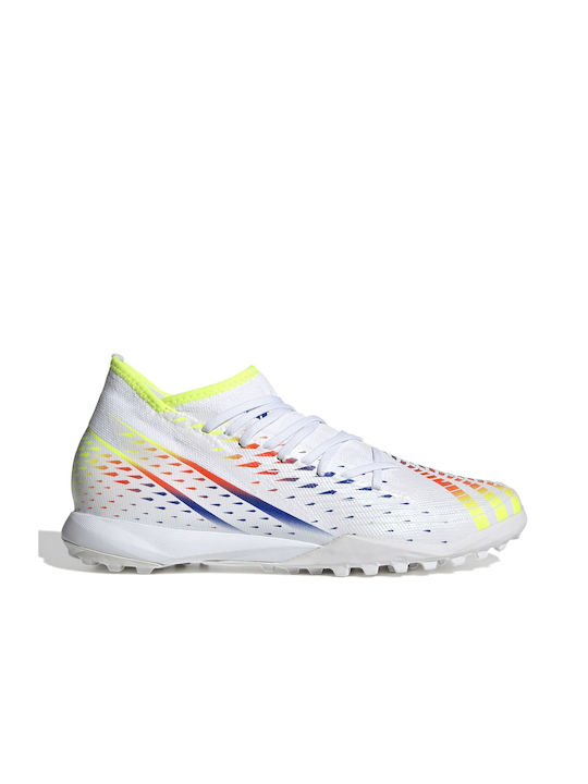 Adidas Predator Edge.3 TF Χαμηλά Ποδοσφαιρικά Παπούτσια με Σχάρα Cloud White / Solar Yellow / Power Blue