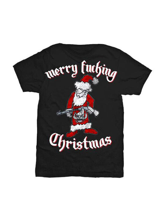 Rock Off Merry Effing Christmas T-shirt Schwarz MHEADTEE64MB-M