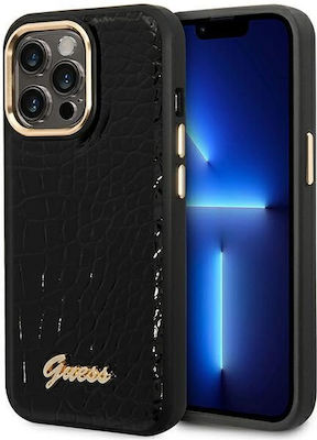 Guess Croco Collection Back Cover Πλαστικό Μαύρο (iPhone 14 Pro Max)