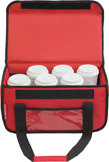 Geantă Izotermică Transport Cafea 11 Locuri cu Capacitate 20lt 42x22x22cm. Roșie