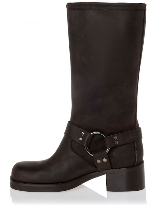 Leather Women's Boots Brown
