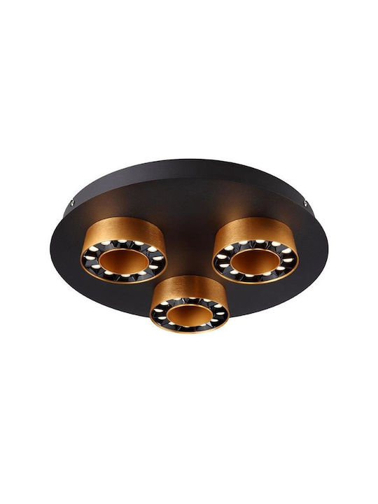 Sun Light Πλαφονιέρα Οροφής 40εκ. Μαύρη με Ενσωματωμένο LED