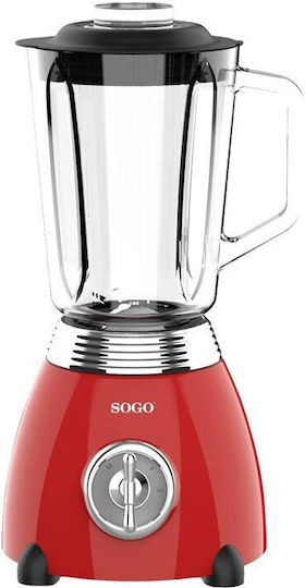Sogo Blender with Glass Jug 1.5 lt 500W Red BAT-SS-5560