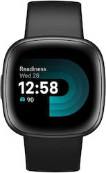 Fitbit Versa 4 Aluminium 41mm Waterproof Smartwatch with Heart Rate Monitor (Black)
