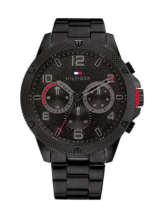 Tommy Hilfiger Blaze Ανδρικό Ρολόι 46mm Χρονογράφος Μπαταρίας με Μαύρο Ατσάλινο Μπρασελέ