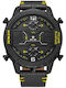 Weide Analog/Digital Men's Watch 53mm Chronograph Battery with Black Leather Strap