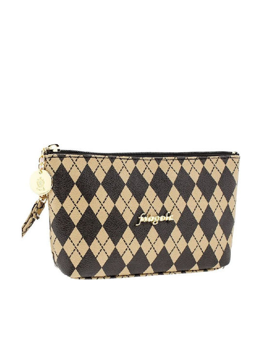 Fragola Μεγάλο Γυναικείο Πορτοφόλι Beige Squares