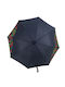 Chanos Windproof Automatic Umbrella with Walking Stick Navy Blue