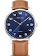 Bering Time Titanium Ανδρικό Ρολόι 40mm Μπαταρίας με Καφέ Δερμάτινο Λουράκι