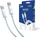3MK Hyper USB 2.0 Cable USB-C male - USB-C 100W Λευκό 2m 3MK4020