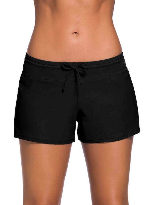 AngelSin pantaloni scurți de plajă pentru femei, negru 1 bucată